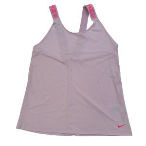 Nike Pro Dri-Fit Icon Clash Training Spellout Pink Workout Tank Top Size Large